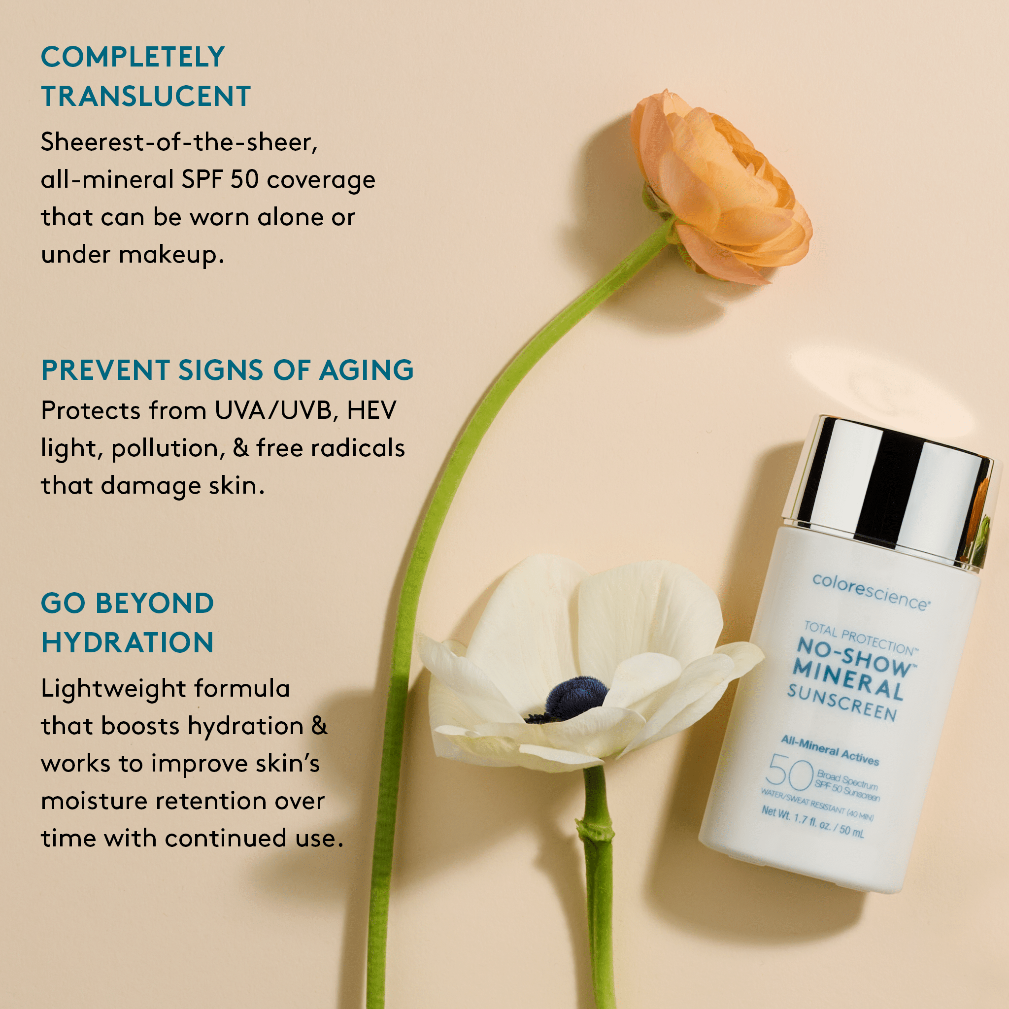 Total Protection® No-Show™ Mineral Sunscreen SPF 50 - Bilde 11